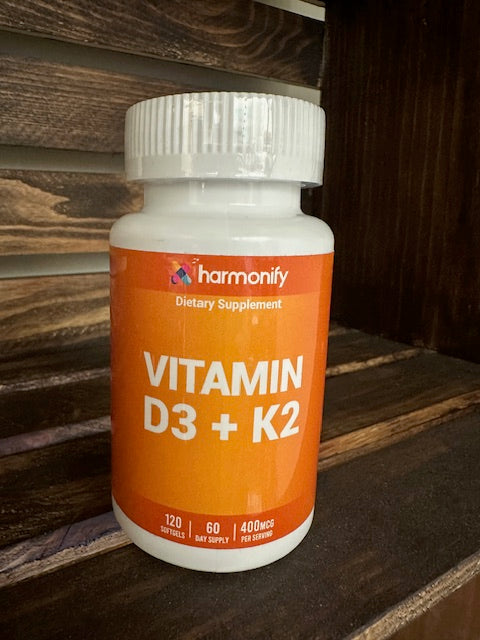 Harmonify Vitamin D & K - Vitamin D Supplement • Vitamin K2 MK-7 • Bone Health Support • Immune Support • Heart Health Supplement • Calcium Absorption Formula