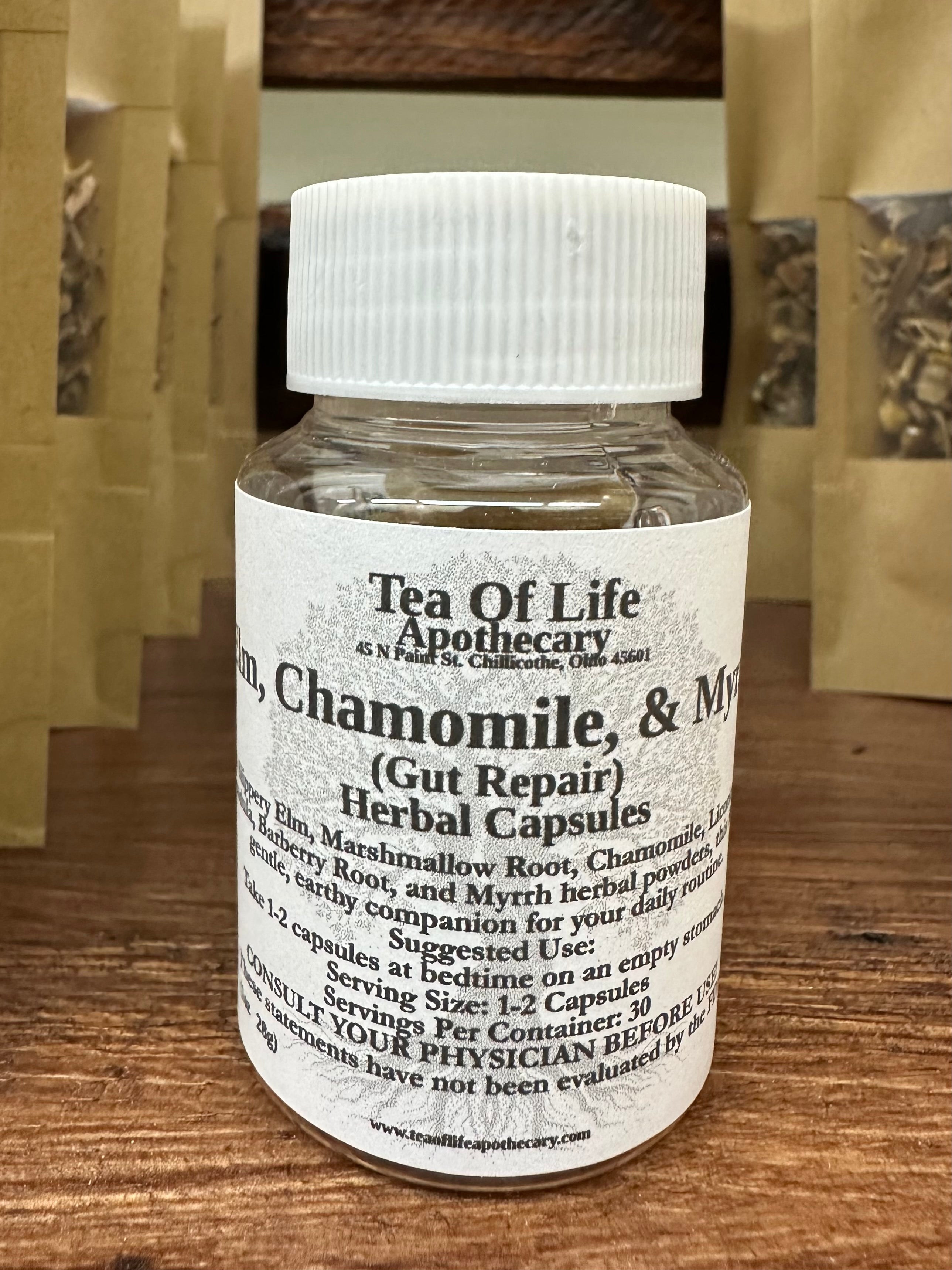 Elm, Chamomile & Myrrh Capsules (Gut Health)