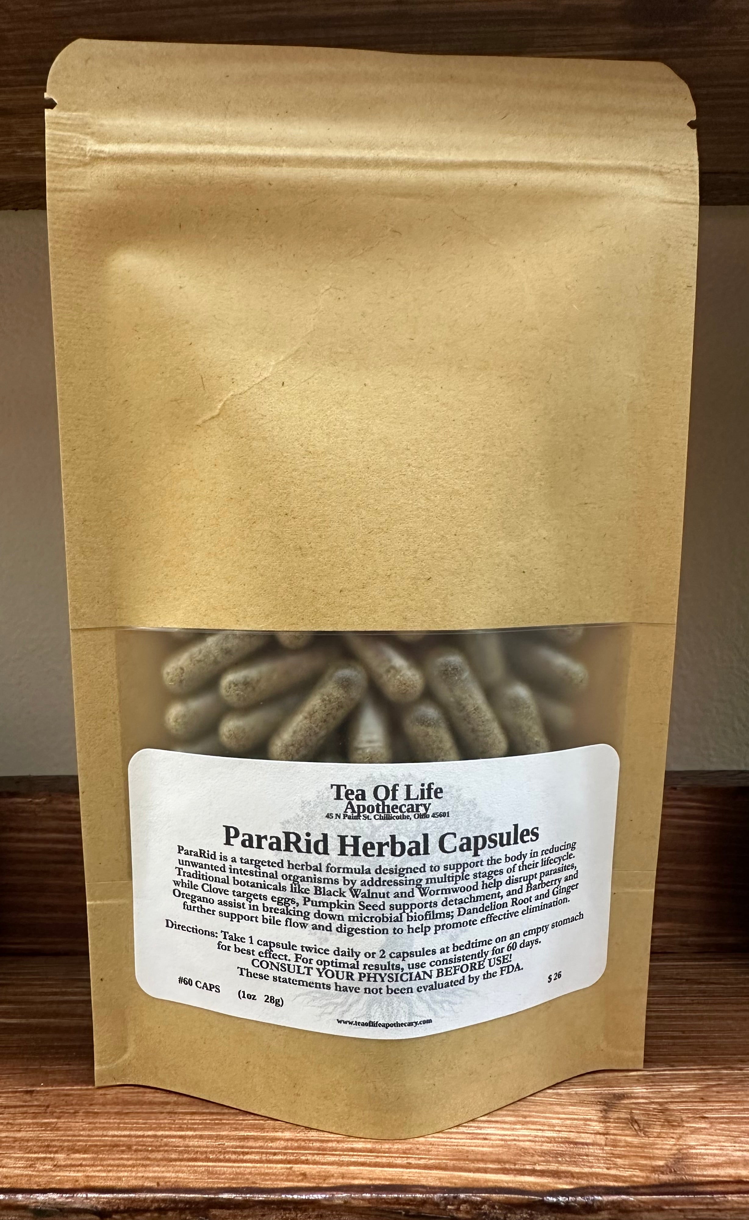 ParaRid herbal Capsules / Advanced Parasite Cleanse & Gut Reset Support / #60 Capsules