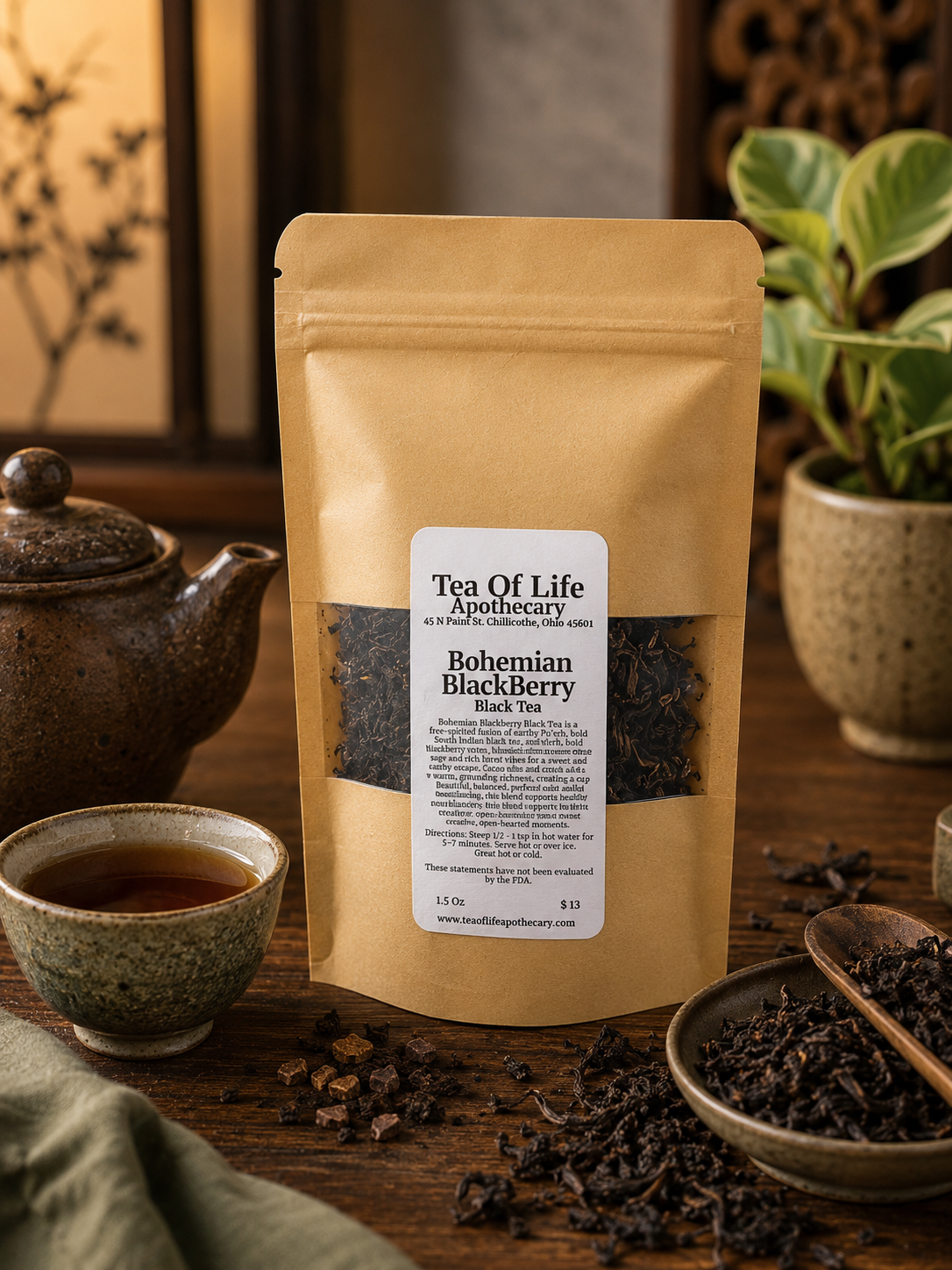 Bohemian Blackberry Tea | PuErh & Blackberry Black Tea