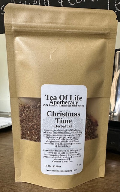 Christmas Time Tea | Holiday Herbal Tea for Digestion, Relaxation & Festive Comfort (Caffeine-Free Rooibos Loose Leaf Blend)