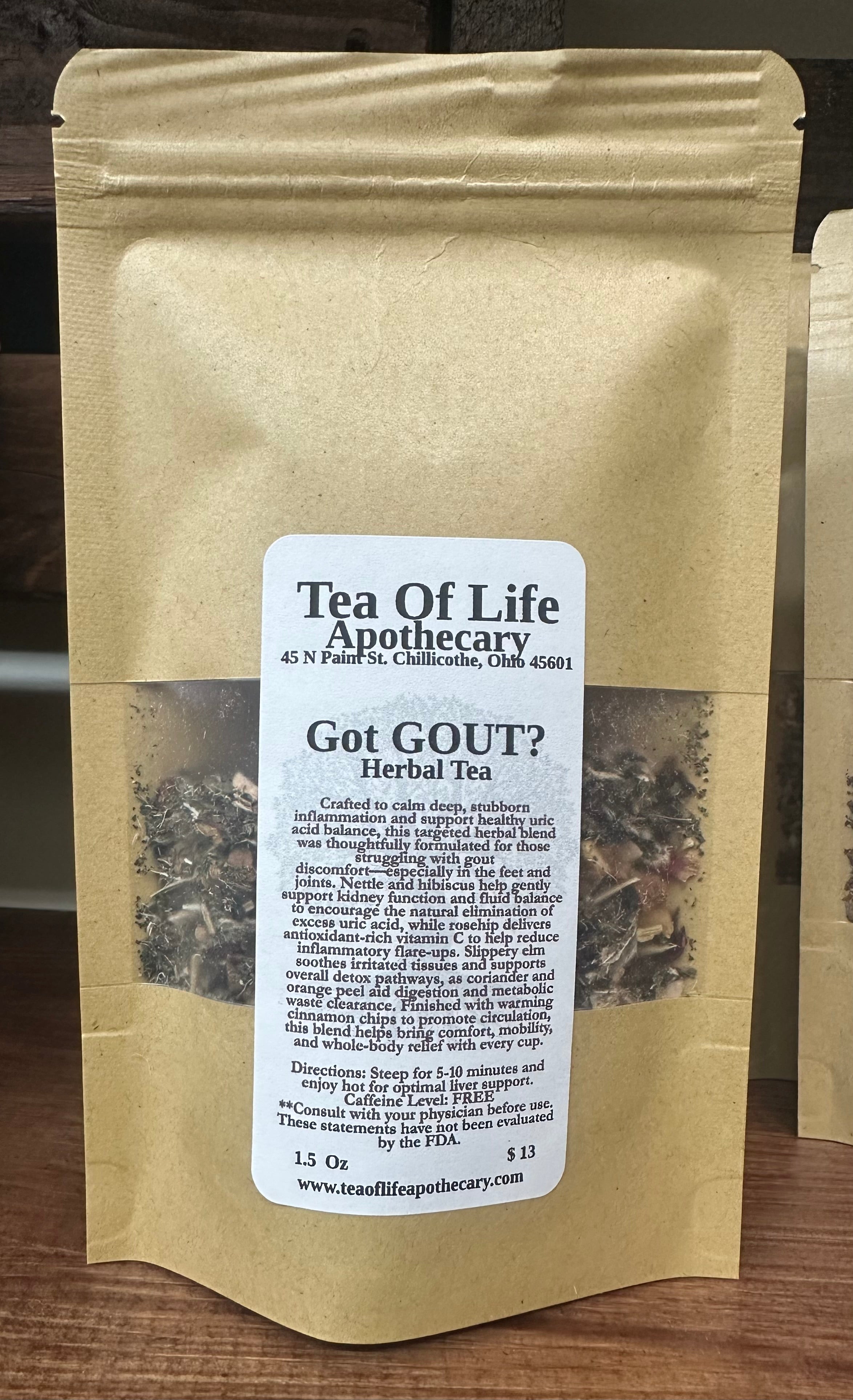 GOT GOUT? Herbal Tea for Joint Pain, Uric Acid & Inflammation Support | Detox & Kidney Support Loose Leaf Tea (Caffeine-Free)