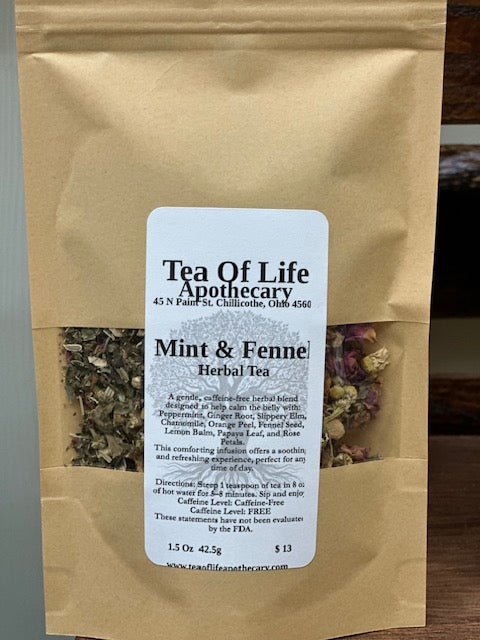 Mint & Fennel Herbal Tea for Digestion & Bloating Relief | Loose Leaf Gut Support Tea