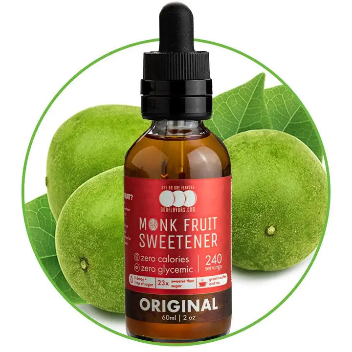 Monk fruit sweetener natural zero calorie sugar alternative for keto, diabetic friendly, no blood sugar impact sweetener for coffee, tea and baking