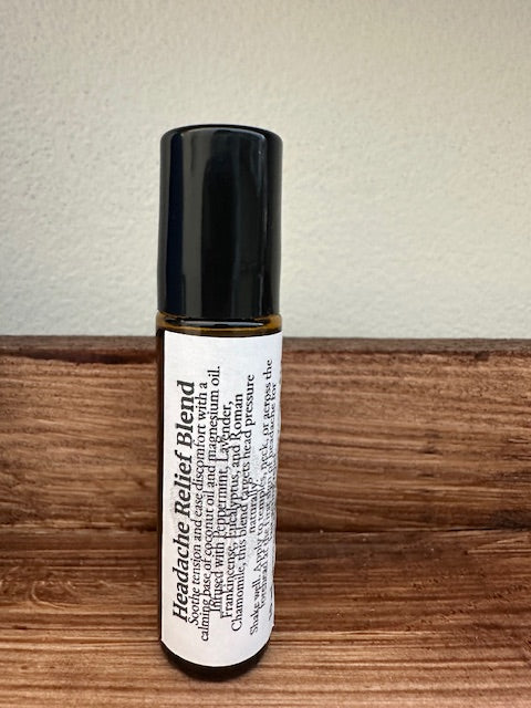 Headache Relief Essential Oil 10ml Roller Ball - Natural Headache Relief • Essential Oil Roller for Headaches • Migraine Support • Tension Relief Oil • Stress Relief Roller • Aromatherapy for Headaches
