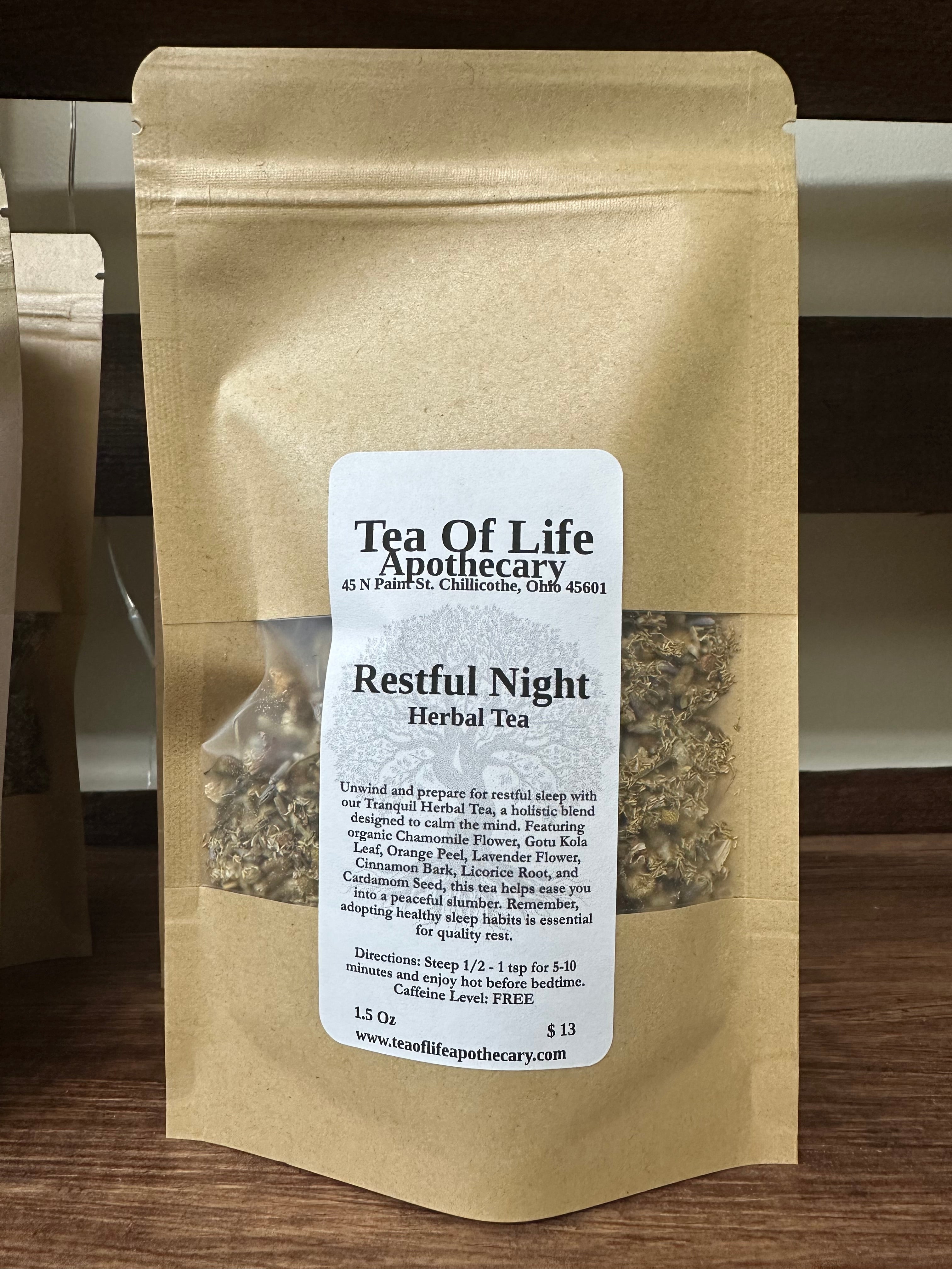 Restful Night Tea | Herbal Sleep Tea for Deep Sleep, Relaxation & Nervous System Support (Caffeine-Free)
