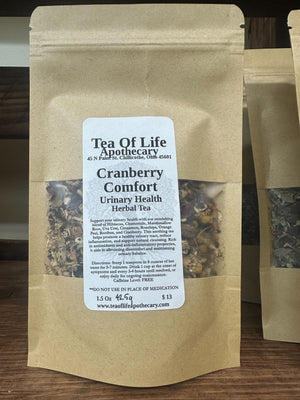 Cranberry Comfort Herbal Tea | Urinary Tract Support Tea for Bladder Health, Hydration & Gentle Relief (Caffeine-Free Loose Leaf Tea)