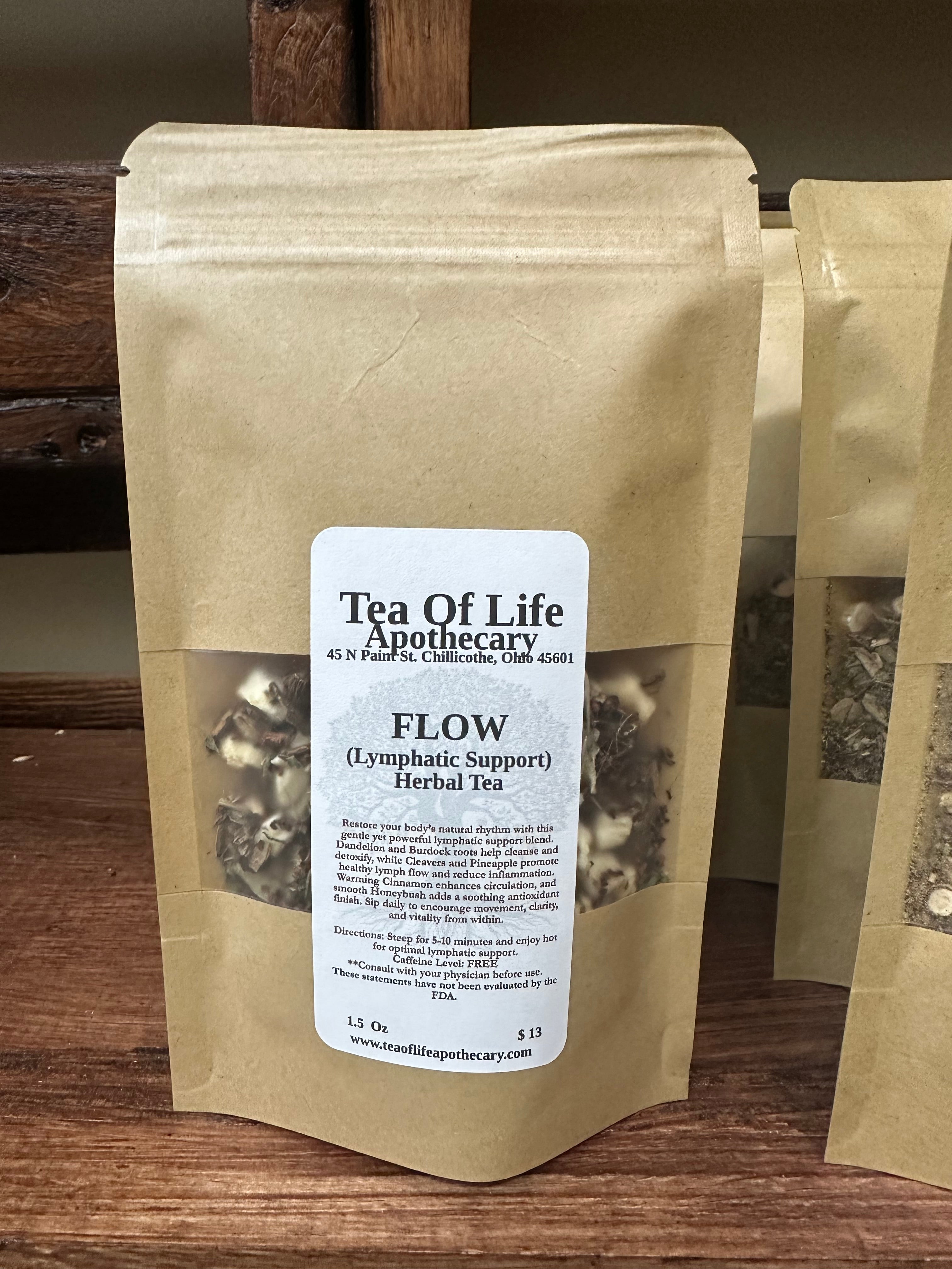 Lymphatic Flow Tea | Herbal Tea for Lymphatic Drainage, Detox, Swelling & Circulation Support (Caffeine-Free)