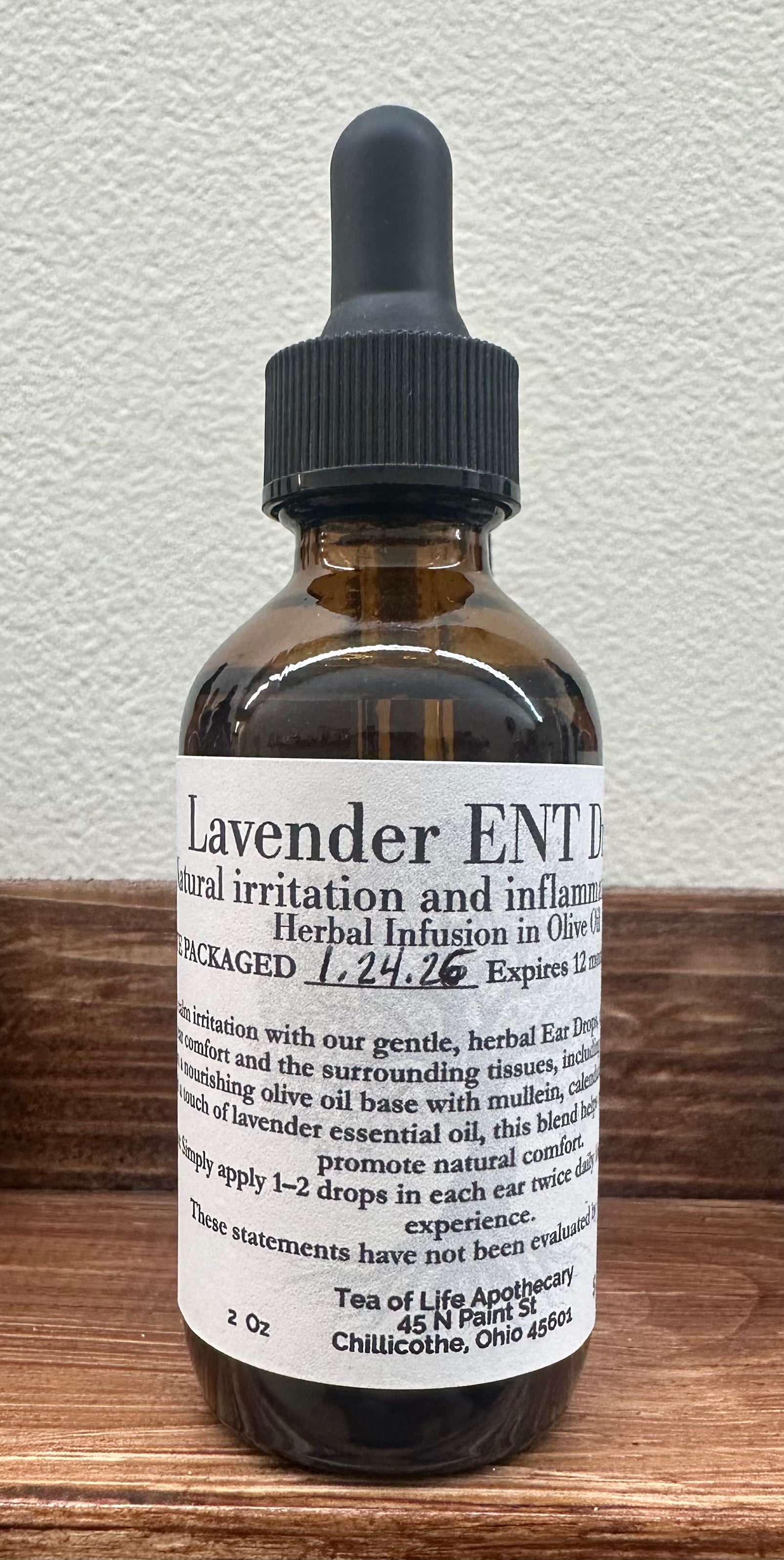 Lavender ENT Drops  - Natural Ear, Nose & Throat Comfort + Irritation Relief