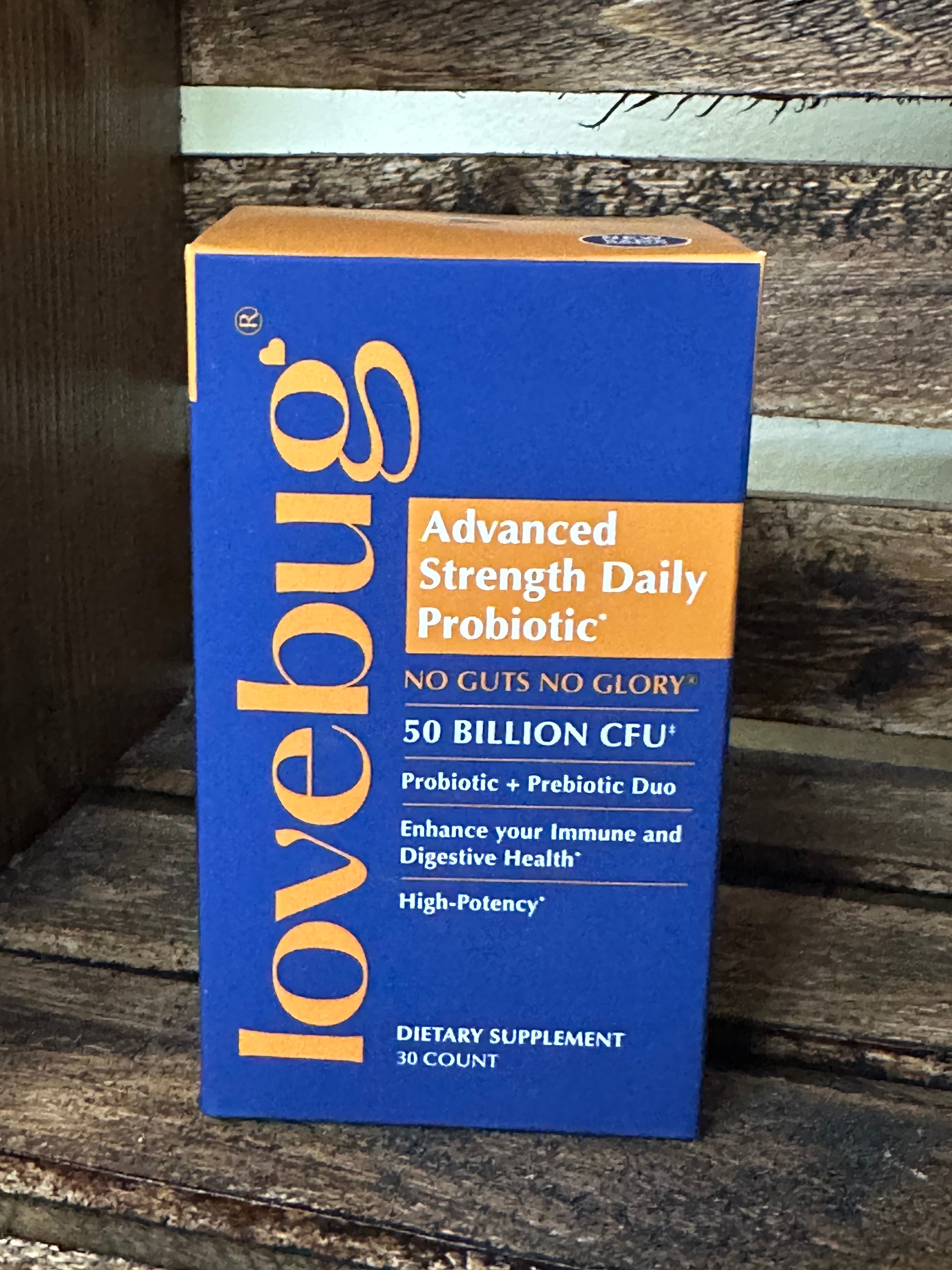 LOVEBUG Advanced Strength Daily Probiotic – 50 Billion CFU  Advanced Gut Health + Immune Support with Prebiotics