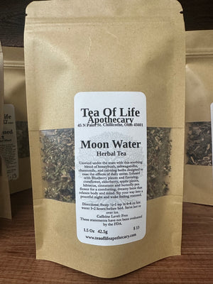 Moon Water Herbal Tea | Nightly Sleep Tea for Deep Rest, Nervous System Support & Cortisol Balance (Caffeine-Free Loose Leaf Tea)