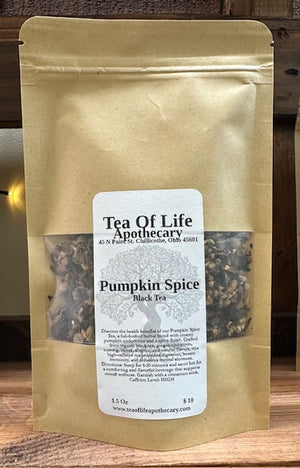 Pumpkin Spice Black Tea | High Caffeine Fall Tea for Energy, Digestion & Cozy Comfort