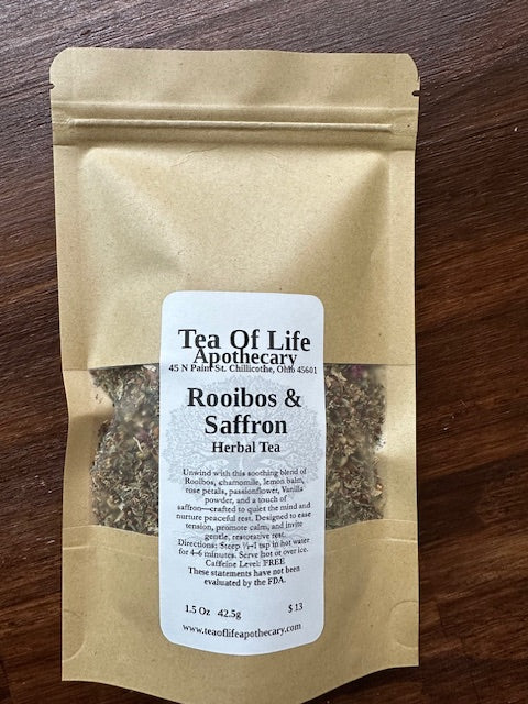 Rooibos & Saffron Tea | Calming Herbal Tea for Relaxation, Stress Support & Sleep (Caffeine-Free Loose Leaf Tea Blend)