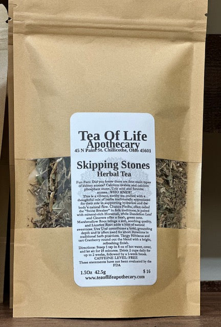 Skipping Stones Herbal Tea | Kidney &amp; Urinary Support Tea for Detox, Hydration & Bladder Health (Caffeine-Free Loose Leaf Tea)