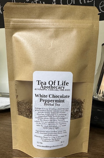 White Chocolate Peppermint Tea | Dessert Herbal Tea for Digestion, Relaxation & Sugar Cravings (Caffeine-Free)